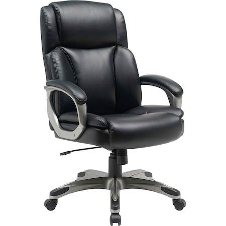 Global Industrial Leather Executive Chair, Black 695980